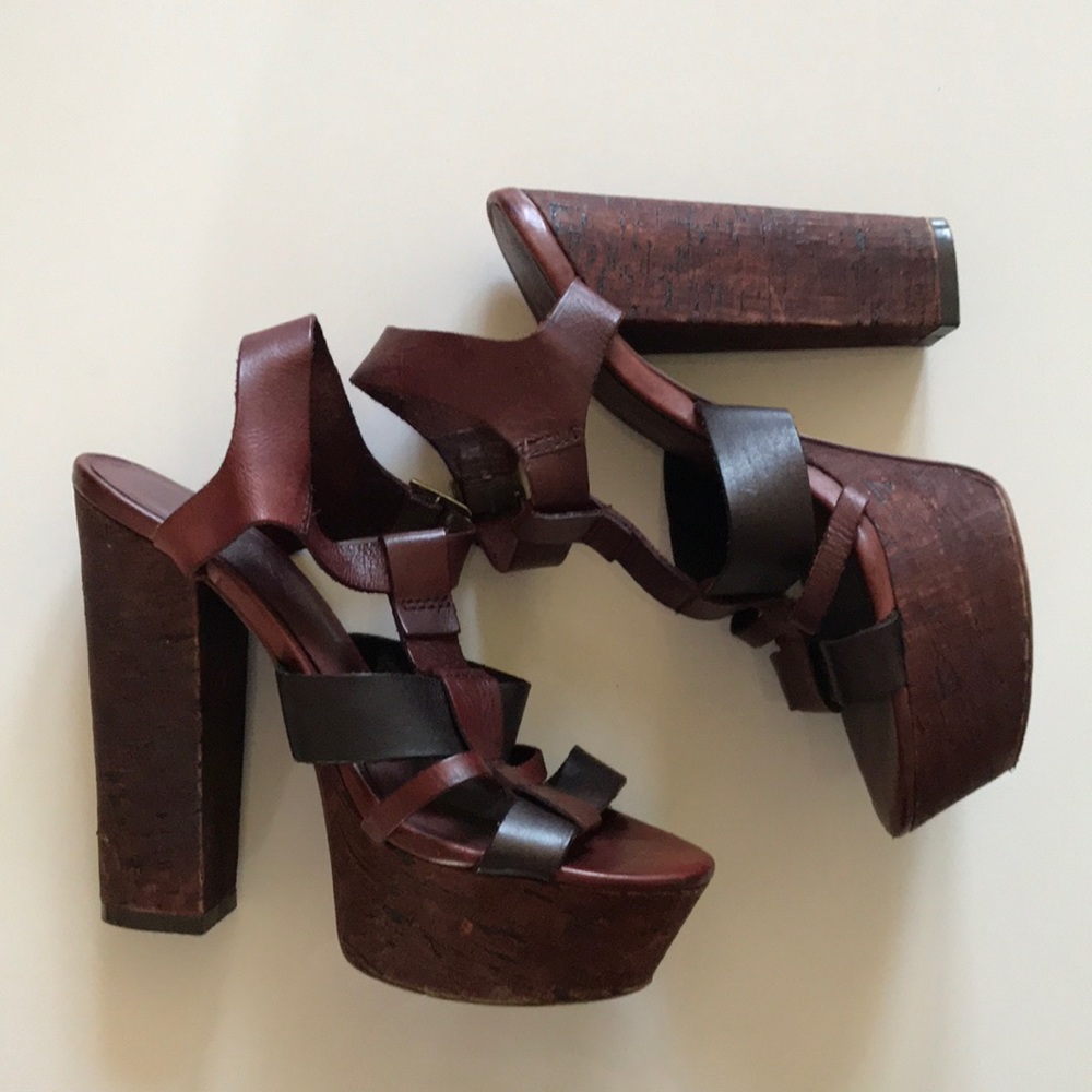 Wine Color Platform Heels